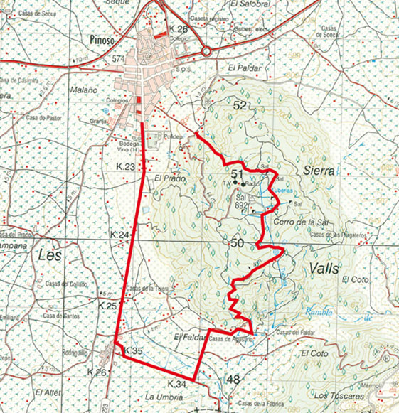 Mapa ruta El cabezo de la sal