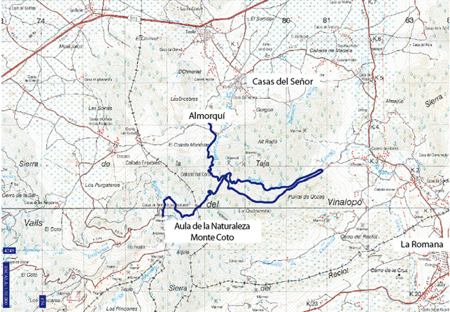 Plano del sendero PRV-166