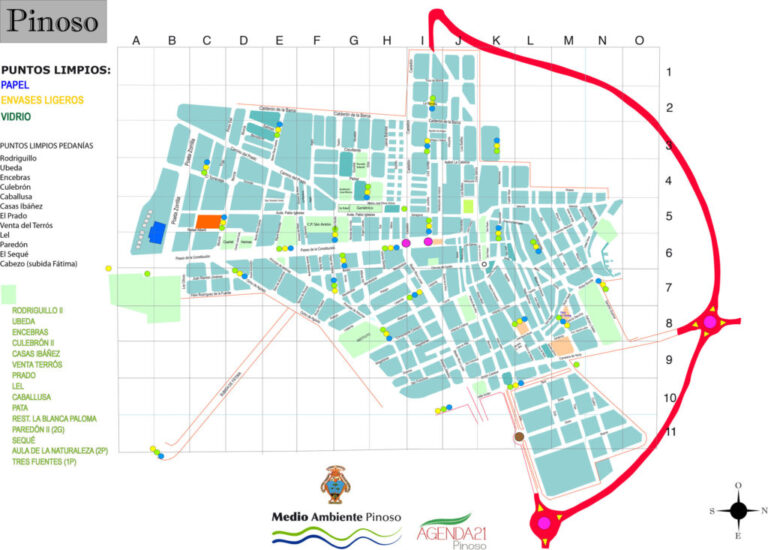 Plano de distribución de los contenedores