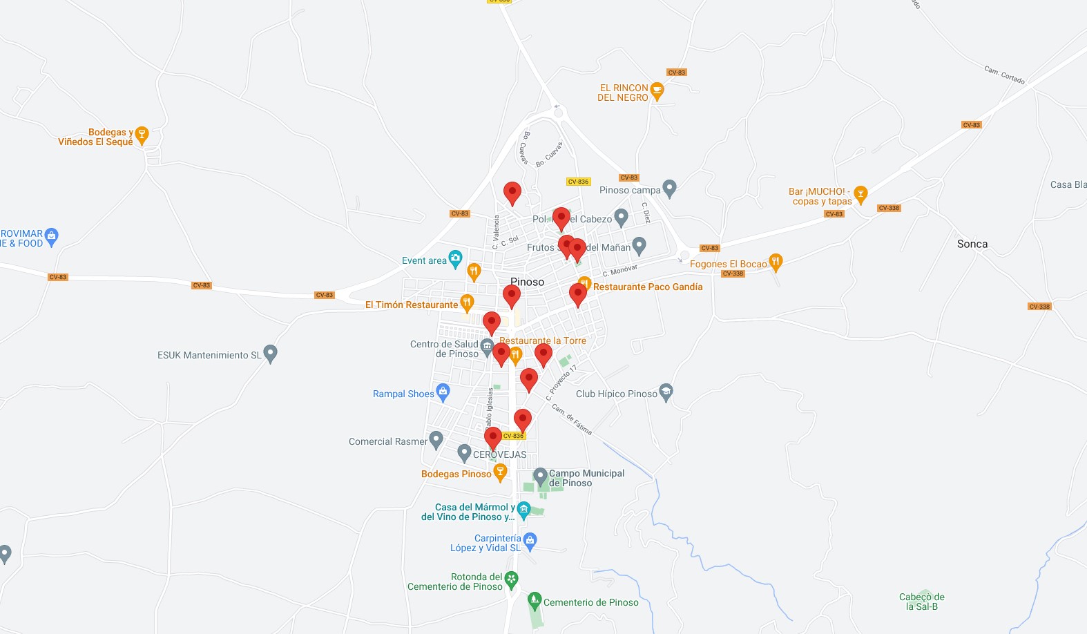 Mapa parques y jardines casco urbano